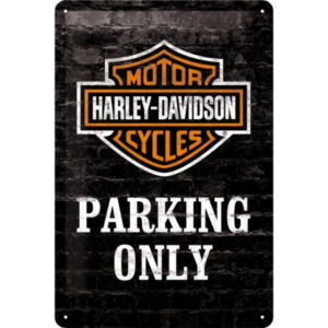 NA - Metalen Bord Relief Harley Davidson Parking