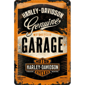 NA - Metalen Bord Relief Harley Davidson Garage
