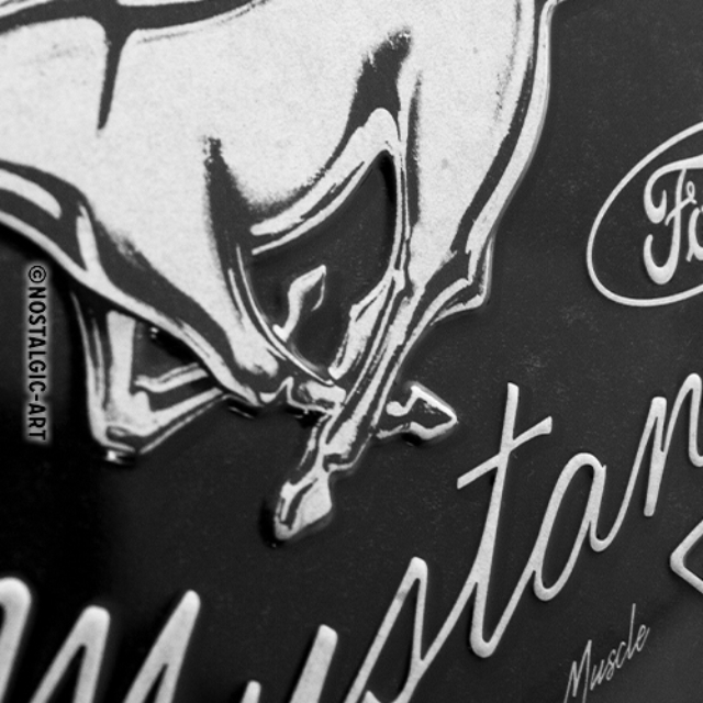 NA - Metalen Bord Relief Ford Mustang Horse - Afbeelding 3