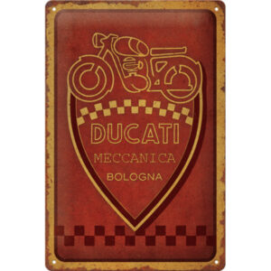 NA - Metalen Bord Relief Ducati Meccanica