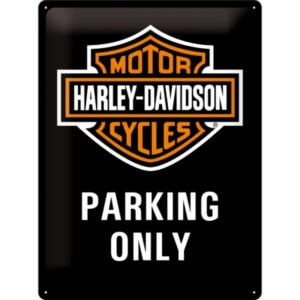 NA - Metalen Bord Relief Harley Davidson Parking Only