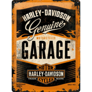 NA - Metalen Bord Relief Harley Davidson Garage