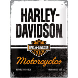 NA - Metalen Bord Relief Harley Davidson Motorcycles