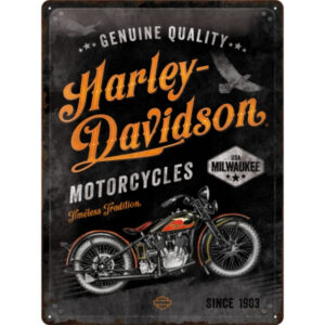 NA - Metalen Bord Relief Harley Davidson Timeless Tradition