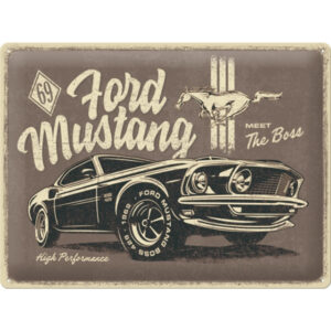 NA - Metalen Bord Relief Ford Mustang The Boss
