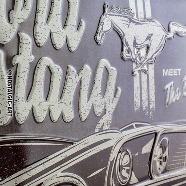 NA - Metalen Bord Relief Ford Mustang The Boss - Afbeelding 3