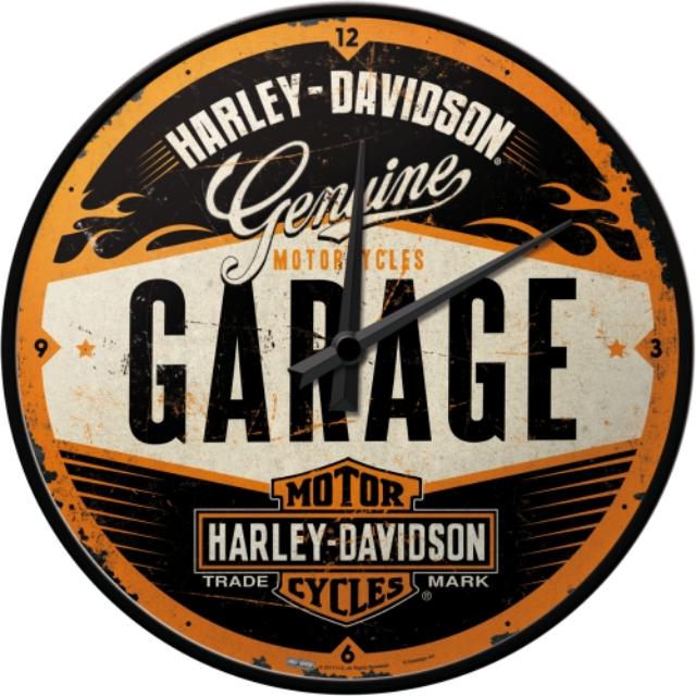 NA - Wandklok Harley Davidson Garage